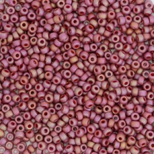 Miyuki rocailles Perlen 15/0 - Opaque glazed frosted rainbow dark red 15-4696